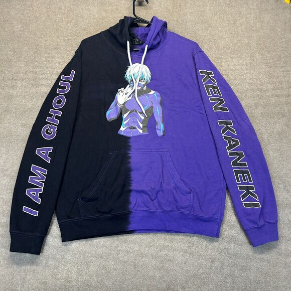 Tokyo Ghoul Hot Topic Hoodie Men's Medium Pullover Ombre Ken Kaneki Anime - Picture 1 of 10